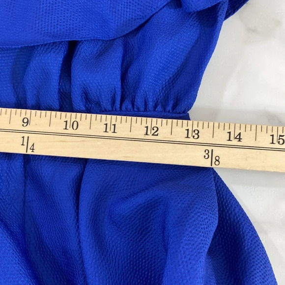 Julie Dillon Slip Dress Womens Size 2 Blue Ruffle Sleeveless Scoop Nightout Mini - Picture 14 of 14